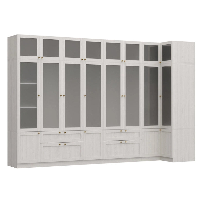 Armoire de rangement modulaire moderne à portes vitrées : Solution d'armoire