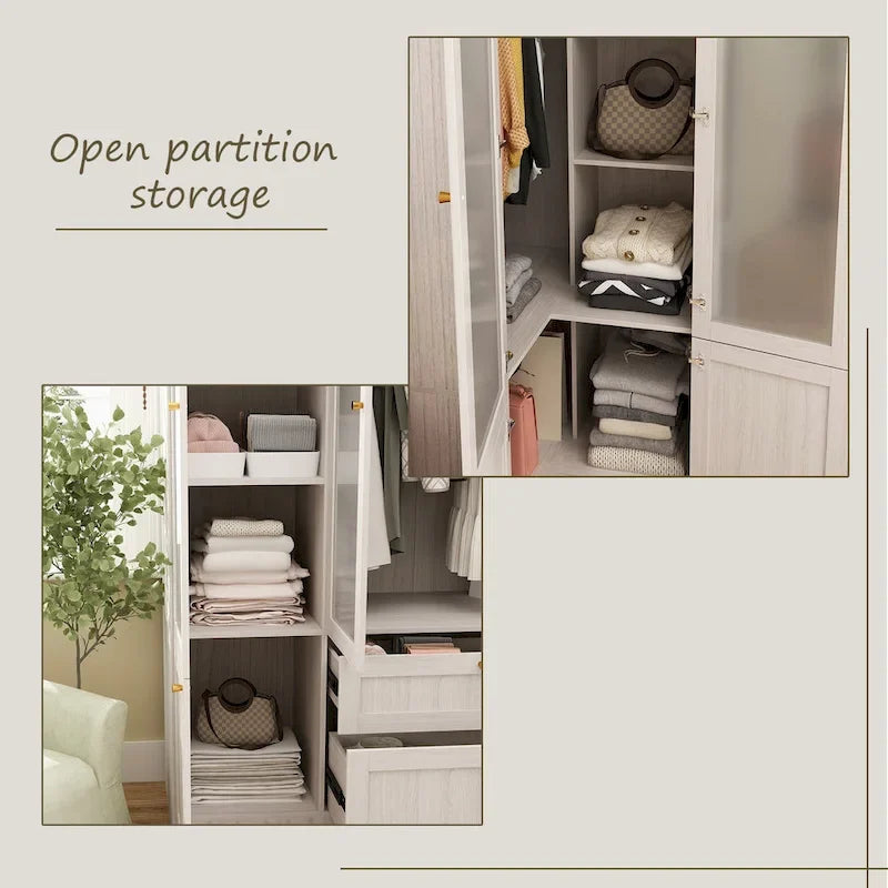 Armoire de rangement modulaire moderne à portes vitrées : Solution d'armoire