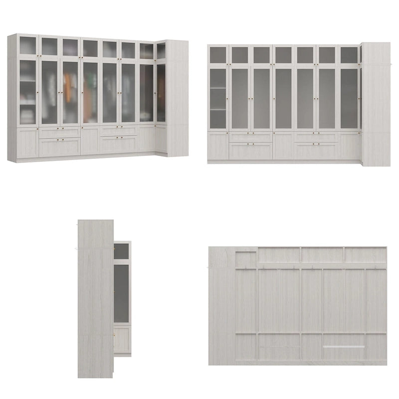 Armoire de rangement modulaire moderne à portes vitrées : Solution d'armoire