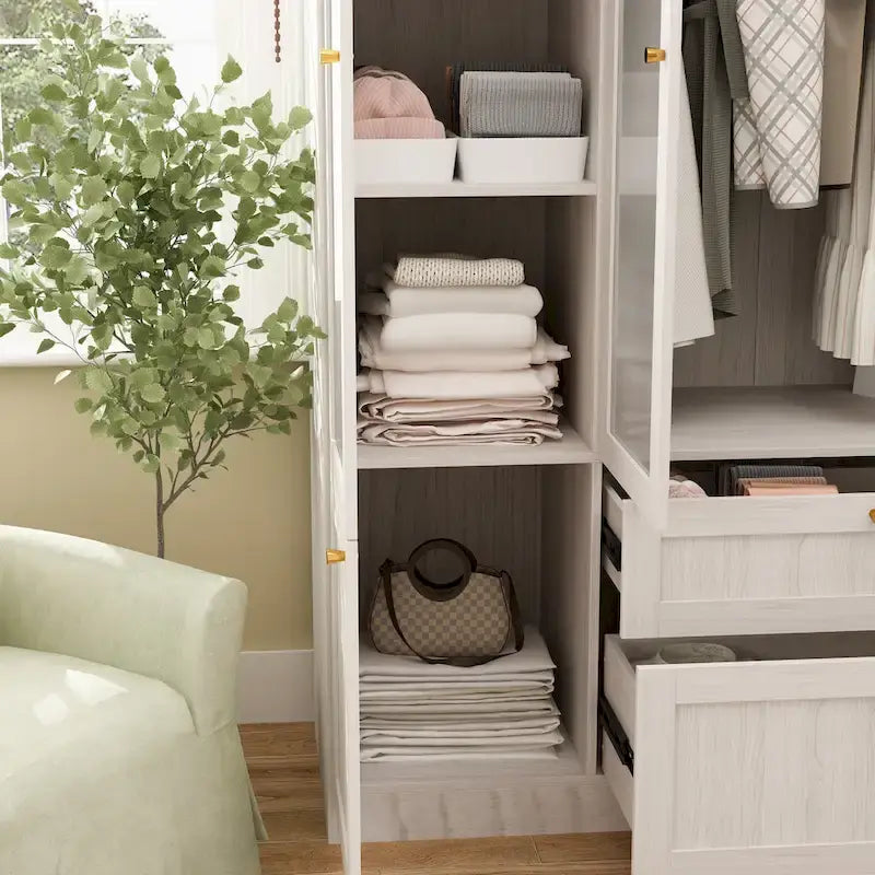 Armoire de rangement modulaire moderne à portes vitrées : Solution d'armoire