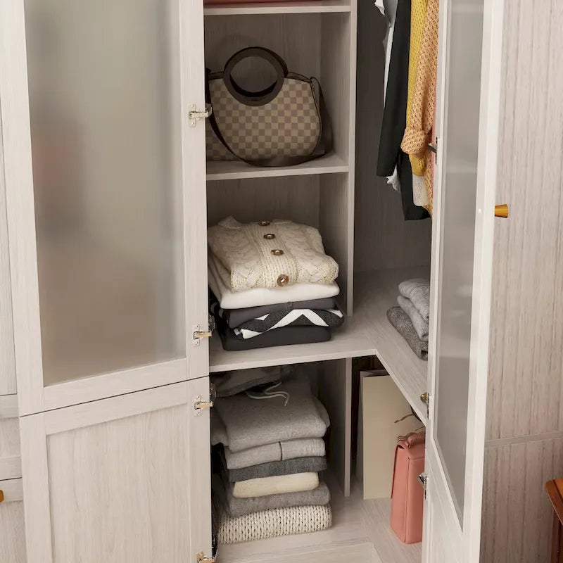 Armoire de rangement modulaire moderne à portes vitrées : Solution d'armoire
