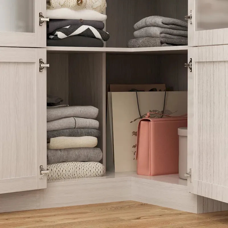 Armoire de rangement modulaire moderne à portes vitrées : Solution d'armoire