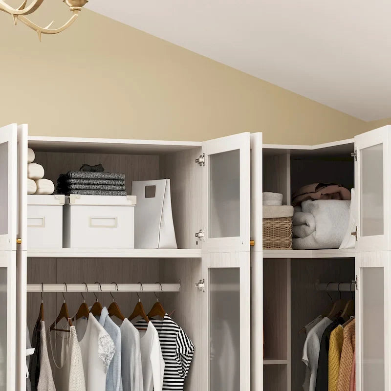 Armoire de rangement modulaire moderne à portes vitrées : Solution d'armoire
