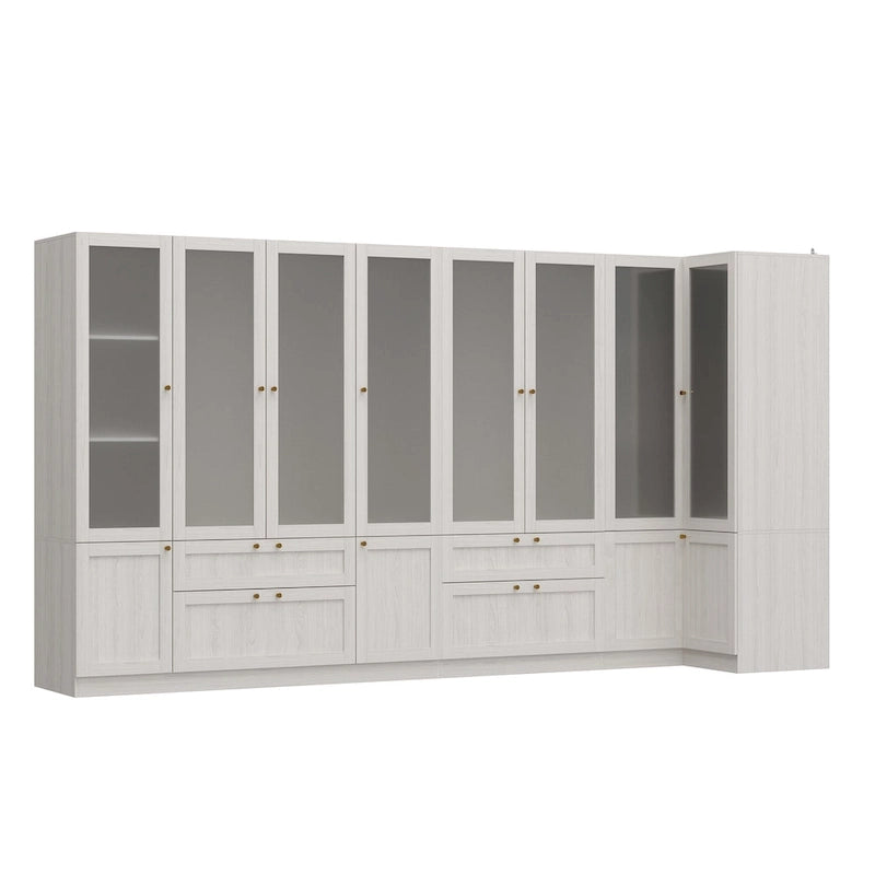 Armoire de rangement modulaire moderne à portes vitrées : Solution d'armoire