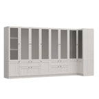 Armoire moderne à portes vitrées : solution de rangement.