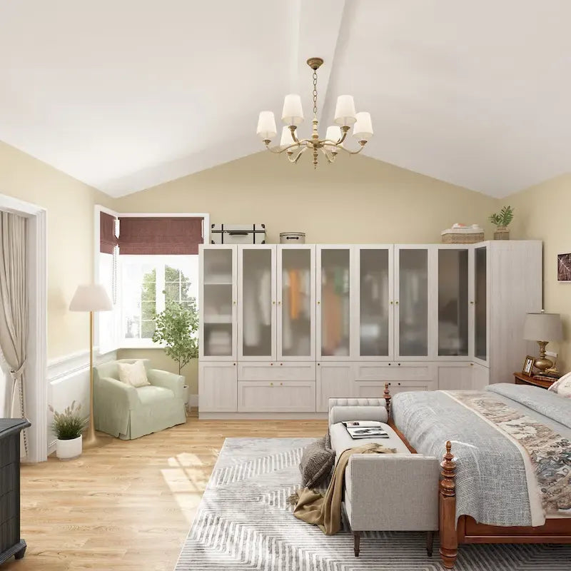Armoire de rangement modulaire moderne à portes vitrées : Solution d'armoire