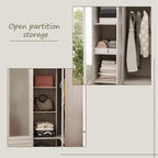 Armoire moderne à portes vitrées : solution de rangement.
