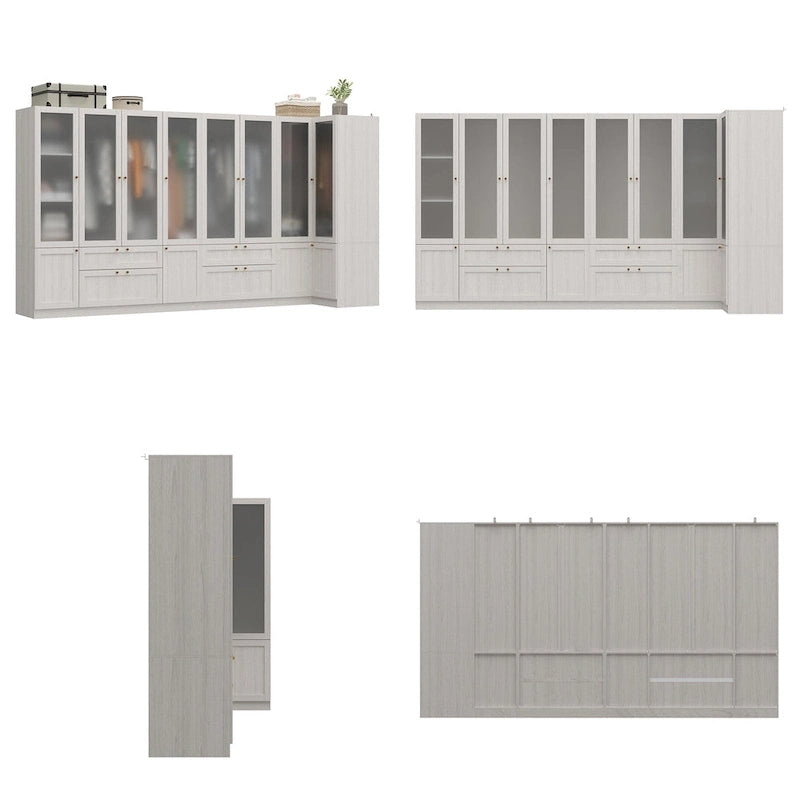Armoire de rangement modulaire moderne à portes vitrées : Solution d'armoire
