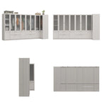 Armoire moderne à portes vitrées : solution de rangement.