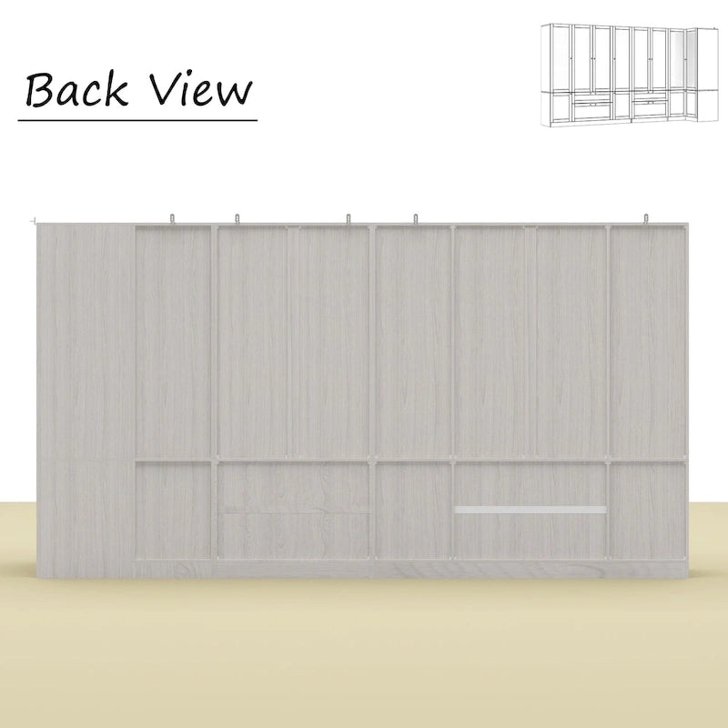 Armoire de rangement modulaire moderne à portes vitrées : Solution d'armoire