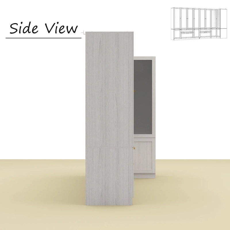 Armoire de rangement modulaire moderne à portes vitrées : Solution d'armoire