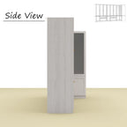 Armoire moderne à portes vitrées : solution de rangement.