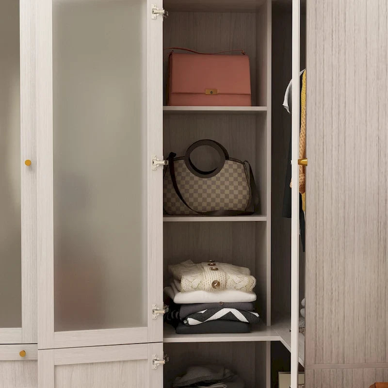 Armoire de rangement modulaire moderne à portes vitrées : Solution d'armoire