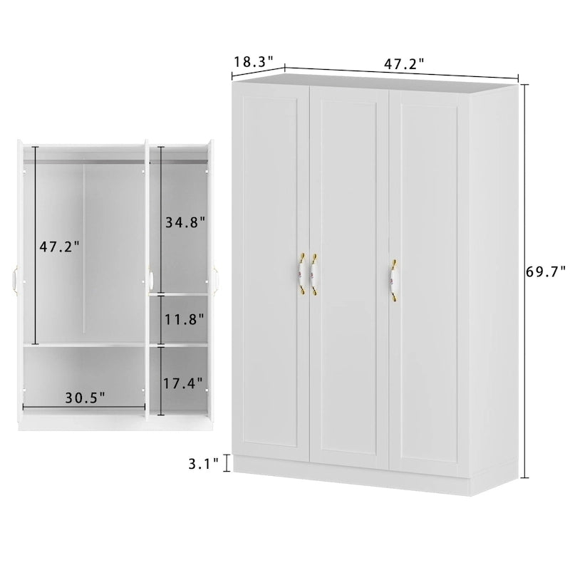 47.2W Armoire-Penderie Contemporaine Moderne sur Pied