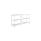 Bibliothèque basse et large 54W avec 2 étagères, blanc