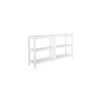Bibliothèque basse et large 54W avec 2 étagères, blanc