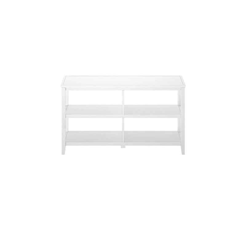 Bibliothèque basse et large 54W avec 2 étagères, blanc
