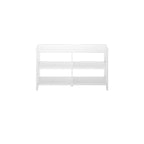 Bibliothèque basse et large 54W avec 2 étagères, blanc