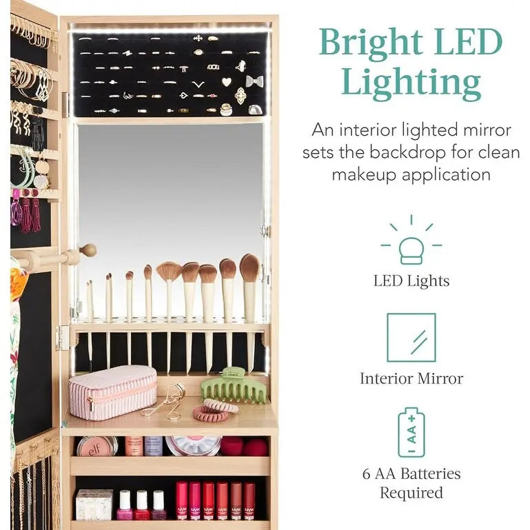 Armoire à bijoux miroir LED - 4,5P x 14,5L x 42,5H