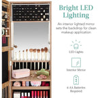 Armoire à bijoux miroir LED - 4,5P x 14,5L x 42,5H