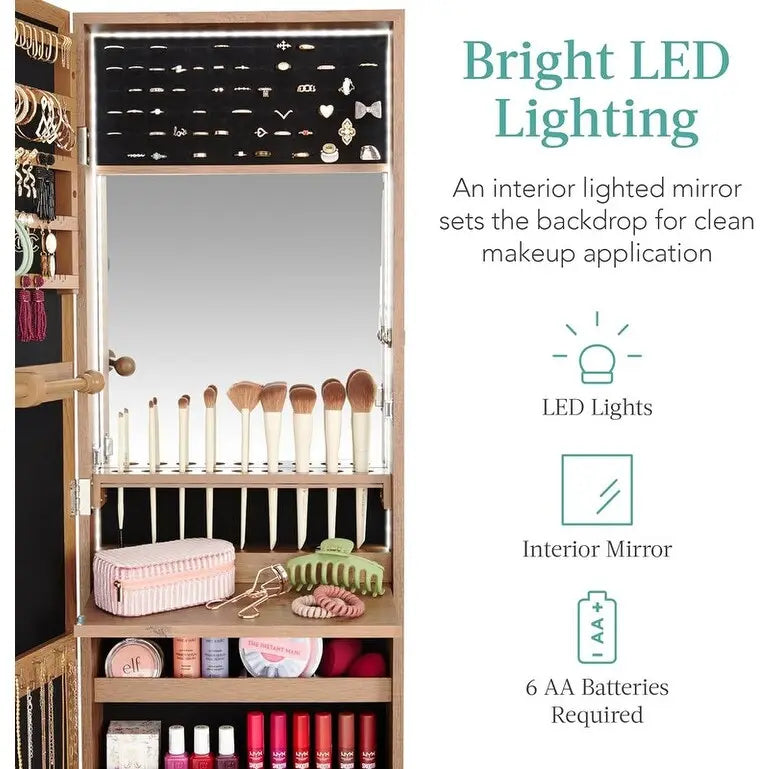 Armoire à bijoux miroir LED - 4,5P x 14,5L x 42,5H