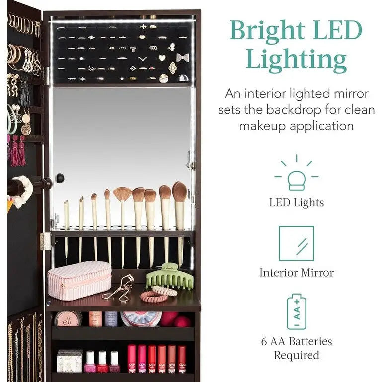 Armoire à bijoux miroir LED - 4,5P x 14,5L x 42,5H