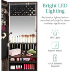 Armoire à bijoux miroir LED - 4,5P x 14,5L x 42,5H