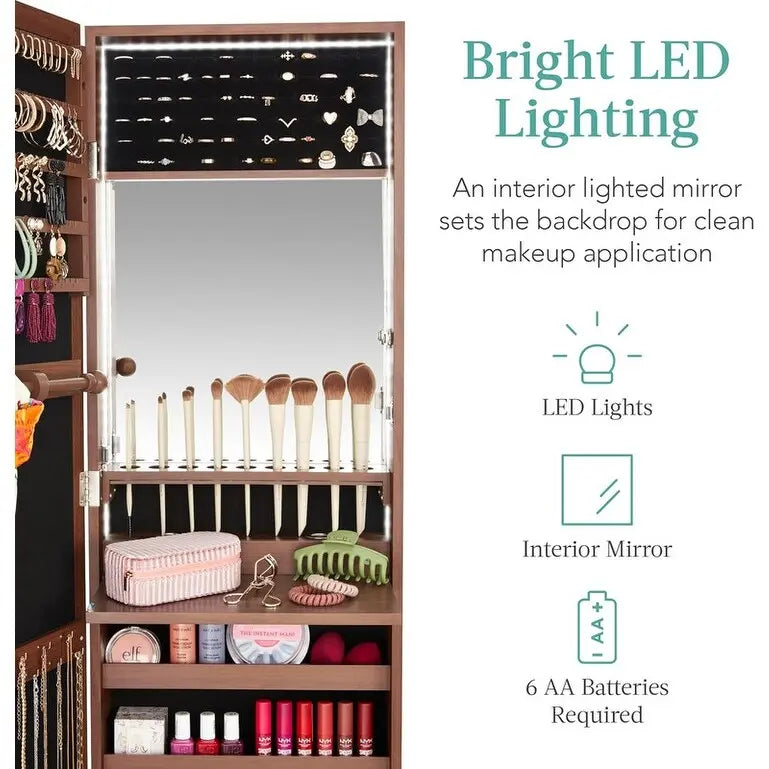 Armoire à bijoux miroir LED - 4,5P x 14,5L x 42,5H