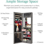 Armoire à bijoux miroir LED - 4,5P x 14,5L x 42,5H