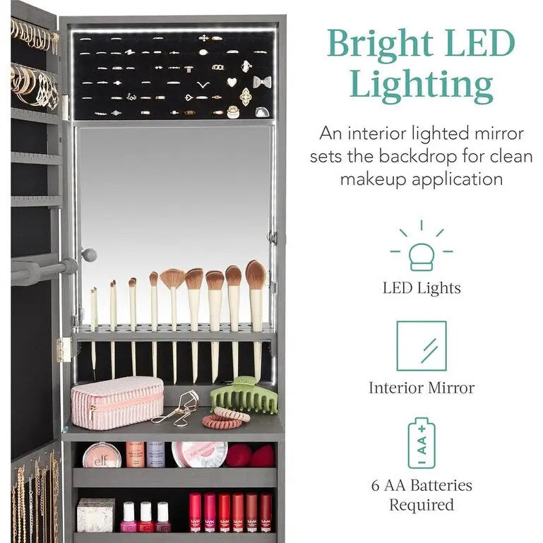 Armoire à bijoux miroir LED - 4,5P x 14,5L x 42,5H