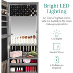 Armoire à bijoux miroir LED - 4,5P x 14,5L x 42,5H