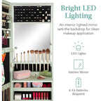 Armoire à bijoux miroir LED - 4,5P x 14,5L x 42,5H