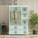Grande Armoire Garde-Robe Rangement Placard Blanc