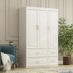 Grande Armoire Garde-Robe Rangement Placard Blanc