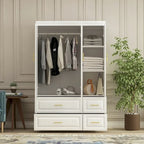 Grande Armoire Garde-Robe Rangement Placard Blanc