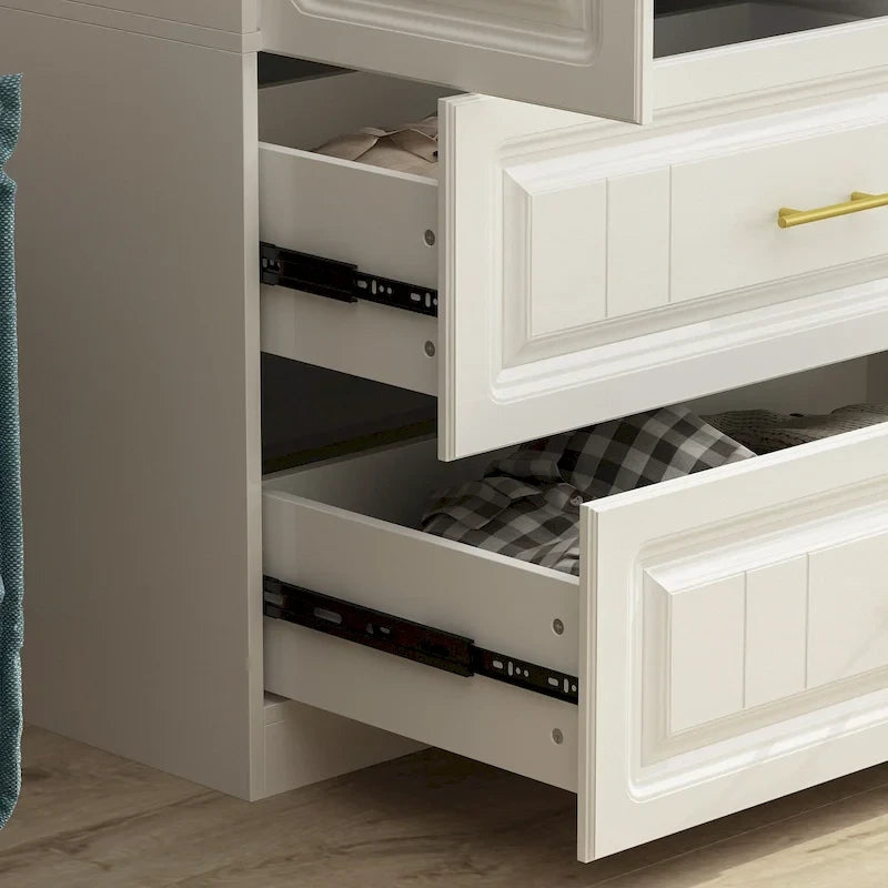 Grande Armoire Garde-Robe Rangement Placard Blanc