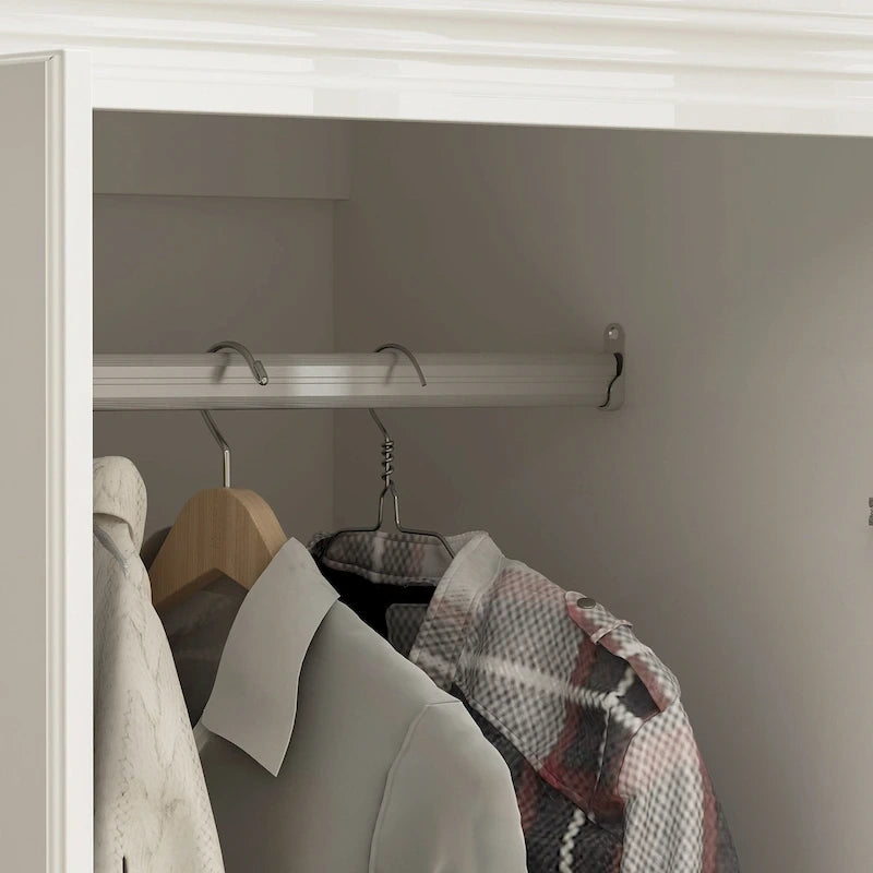 Grande Armoire Garde-Robe Rangement Placard Blanc