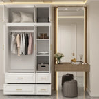 Grande Armoire Garde-Robe Rangement Placard Blanc