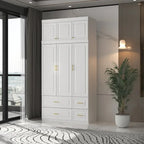 Grande Armoire Garde-Robe Rangement Placard Blanc