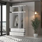 Grande Armoire Garde-Robe Rangement Placard Blanc