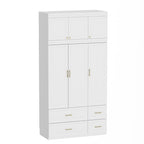 Grande Armoire Garde-Robe Rangement Placard Blanc