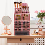 Boîte de rangement de maquillage et de bijoux avec 12 tiroirs et 16 compartiments - 4 pièces