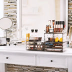 Boîte de rangement de maquillage et de bijoux avec 12 tiroirs et 16 compartiments - 4 pièces