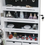 Armoire à bijoux murale en bois blanc à 6 tiroirs – N/A