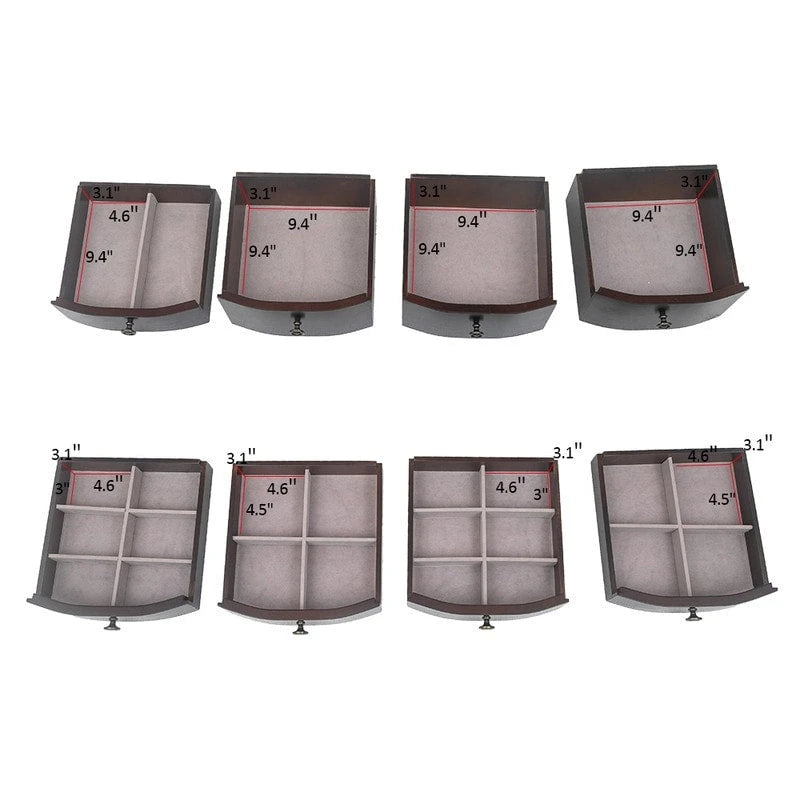 Boîte à bijoux armoire de rangement collier bois noyer support organisateur