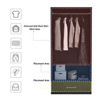 Armoire 2 portes avec tiroir de rangement et tringle à vêtements