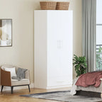 Armoire 2 portes avec tiroir de rangement et tringle à vêtements
