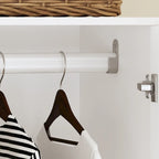 Armoire 2 portes avec tiroir de rangement et tringle à vêtements