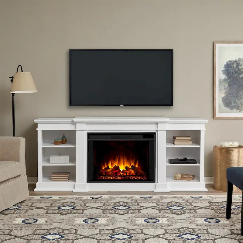 Eliot 81 Grand TV Stand Electric Fireplace in White by 