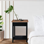 Table de chevet en bois massif 1 tiroir avec ports USB